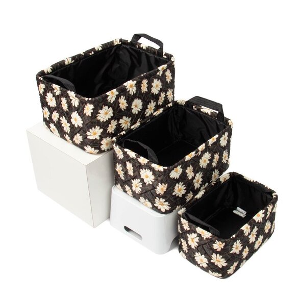 LUG Crescendo 3pc Reversible Storage Bins - Autumn Daisies - Picture 4 of 10